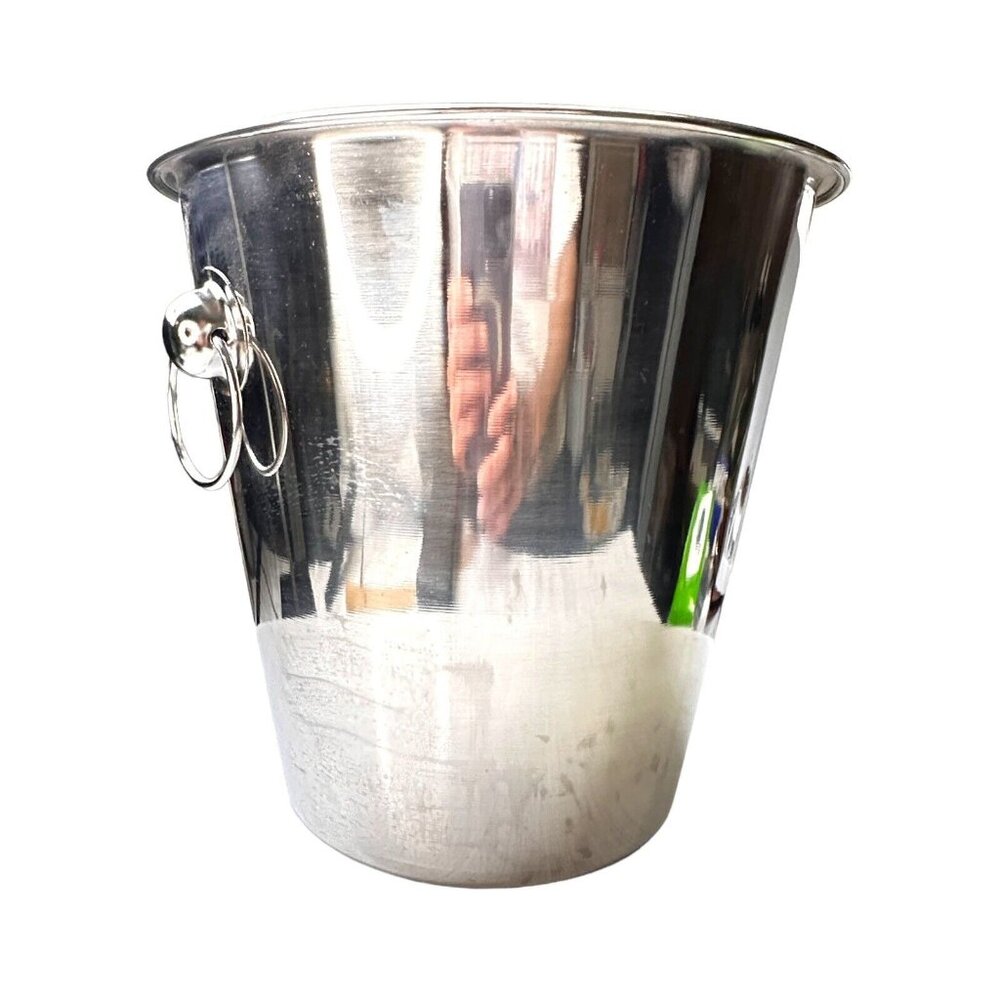 Winco 4 Qt Stainless Steel Wine Bucket With Handles - Made In India